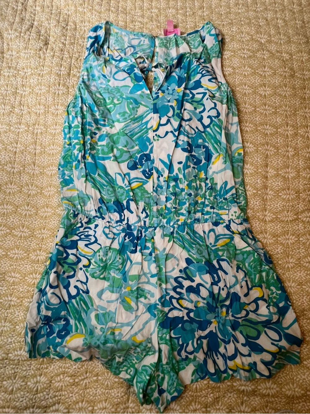 Lilly Pulitzer Blue, Green & White Floral Romper